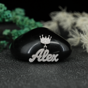 Custom Crown Name <b>Pendant</b> Necklace 925 Sterling <b>Silver</b> Diamond Look Iced Out Personalized Hip Hop Jewelry Luxury <b>Pendant</b> Wholesa - Product Image 3