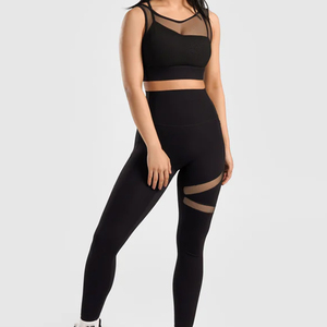 Leggings de yoga taille haute en tissu côtelé pour femmes, couleur unie, grande taille, avec poches, pour le sport et le fitness, vente en gros sur mesure - Product Image 3