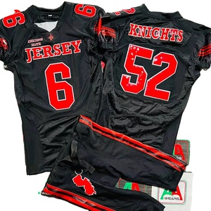 Jersey de fútbol americano bordado de talla grande, pantalones de sublimación elásticos transpirables, fotos reales hechas en Pakistán, Fotos de fábrica - Product Image 1