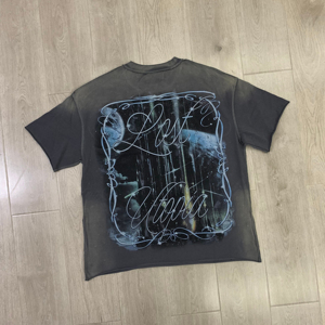 Streetwear Rhinestone Graphic Tee Oversized Heavy Cotton <b>Y2K</b> Hip Hop Fashion Washed Unisex Plus Size T <b>Shirt</b> Printed Front Silk - Product Image 4