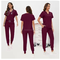 72% polyester 21% rayonne 7% Spandex 4 voies extensible 200GSM confortable infirmière gommages tissu laboratoire manteaux uniformes hospitaliers médicaux