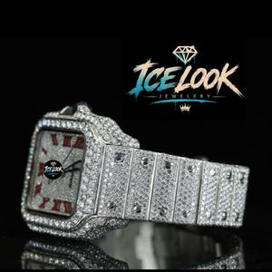 Reloj de Acero Inoxidable Cuadrado para Hombre ICE LOOK JEWELERY, 40 mm, Analógico, Automático, Luminoso, Esfera de Zafiro, Diseño de Mariposa, Correa de 20 mm - Product Image 3