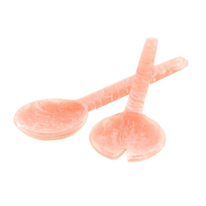Juego de Servidores de Ensalada de Resina Rosa Marmoleada Hechos a Mano de Alta Calidad |   Par de cucharas y tenedores de acrílico con efecto espiral para vajilla de mesa, artesanía en resina - Product Image 1