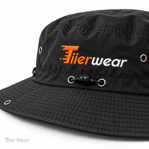 Haute qualité en plein air Protection solaire pêche pêcheur chapeau Logo personnalisé unisexe plaine seau chapeau avec ficelle hommes femmes - Product Image 5