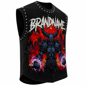 Glory Custom <b>Rhinestone</b> Graphic Tank <b>Top</b> 100% Cotton Soft Fabric New Custom Logo Printed Sleeveless T Shirt For Unisex Wear - Product Image 3