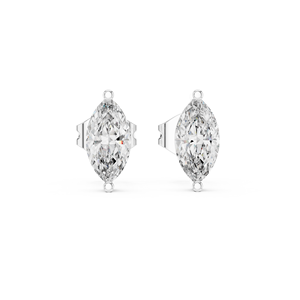 Pendientes con Diamantes Cultivados en Laboratorio de Corte Marquise de 0.05CT, Engastados en Oro Blanco de 18K, para Compromiso, Boda, San Valentín, Uso Diario - Product Image 4