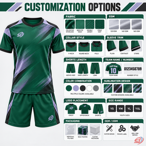 Tenue de football personnalisée pour garçons : Maillot et short Aurora Block, kit d'équipe jeunesse premium, séchage rapide, sublimation, col en V, taille élastique - Product Image 6