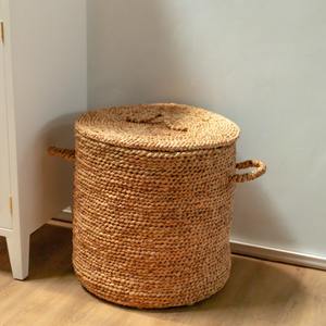 ตะกร้าเก็บของสานจากผักตบชวา ทรงกลม ตะกร้าใส่ของทำมือ ขายส่ง เป็นมิตรกับสิ่งแวดล้อม ผลิตในเวียดนาม - Product Image 1