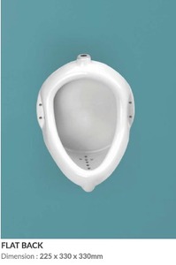 Urinoir mural à fond plat avec chasse d'eau par gravité, dimensions 225x330x330mm - Product Image 3