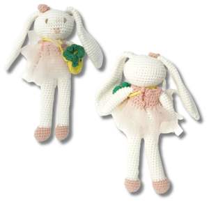 Muñeco de Peluche de Conejito Hecho a Mano, Diseño Premium, Vestido Naranja, Juguete de Peluche Suave Amigurumi, Regalo de Cumpleaños para Niñas 1:6, Indonesia - Product Image 1