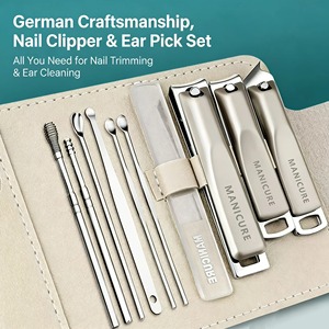 BA 5/10 Piezas Kit Profesional Premium para el Cuidado de las Uñas, Cortaúñas con Abertura de Mandíbula Ancha, Tijeras para Cutículas de Acero Inoxidable, Estuche de Viaje Completo - Product Image 6