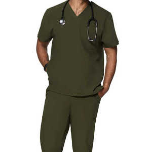 Tenues Médicales Hôpitalisées les Plus Vendues : Nouveaux Modèles en Tissu Spandex Tissé, Ensembles Unisexe de Blouses et Pantalons d'Infirmière - Product Image 1