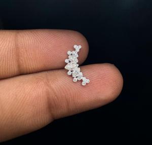Pendientes de tuerca con racimo de diamantes marquise radiantes en oro de 14 quilates con diamantes cultivados en laboratorio - Product Image 2