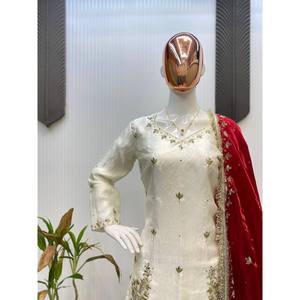 ชุดแต่งกายสำหรับงานปาร์ตี้ที่สวยงามของผู้หญิงชุดบนสุดล่างและชุด dupatta - Product Image 3