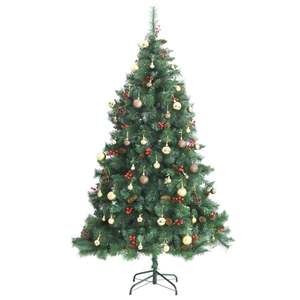 Árbol de Navidad Artificial Articulado con 300 Luces LED y Juego de Bolas de 82.7 Pulgadas para Decoración Festiva - Product Image 4
