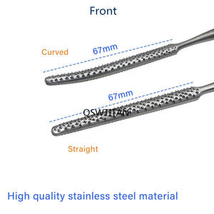 Limas y escofres para huesos, rectas y curvas, ortopédicas, de acero inoxidable con mango de madera, instrumento quirúrgico manual CE - Product Image 6
