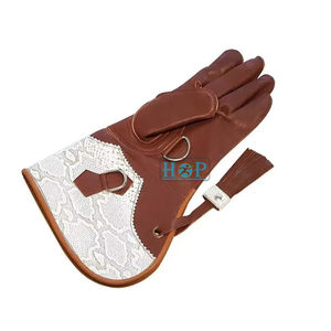Guante de cetrería de cuero resistente para hombre, para el manejo de aves de presa – Guante protector reforzado con puño extra largo para halcón - Product Image 1
