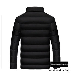 Wholesale Custom Logo <b>Men's</b> Puffer <b>Jacket</b> Intelligent Heating Non Stretch Padded <b>Warm</b> Down Feather Shiny Zipper Bubble Coats - Product Image 3