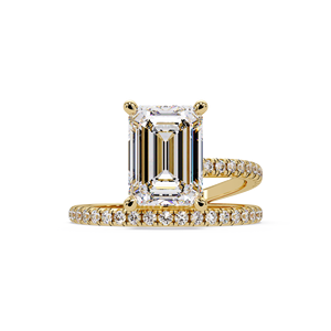 Emerald Cut Lab Grown Diamond <b>Ring</b> IGI Certified 1CT 2CT 3CT 14k Gold Open Wrap <b>Ring</b> for Women Wedding Band <b>Rings</b> Wholesale - Product Image 1