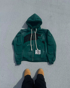 Sweat à capuche unisexe surdimensionné de haute qualité avec broderie 3D, streetwear personnalisé, en molleton 100 % coton épais, fabriqué par un producteur - Product Image 2