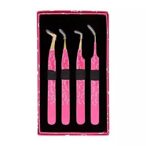 Juego de Pinzas Profesionales para Pestañas, 4 Piezas, Punta Suave de Precisión, Diseño Degradado, Empaque en Caja, Agarre Ergonómico Antideslizante - Product Image 5