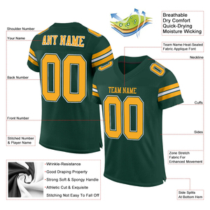 Maillot de football américain personnalisé à manches courtes, respirant, séchage rapide, grande taille, prix de gros abordable, service OEM, best-seller 2026 - Product Image 3