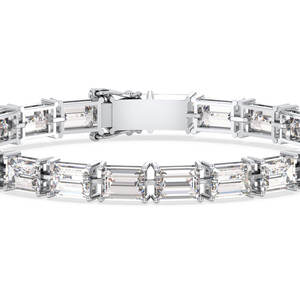 REYES Nouveau Design Bracelets Tennis en Argent Sterling 925 avec Moissanite de 27,3 Carats, Plaqué Or 14K et Rhodium, Fermoir Boîte, Bijoux Délicats - Product Image 2