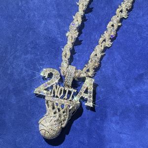 จี้บาสเก็ตบอลเพชรโมอิสซาไนต์ VVS แบบสั่งทำพิเศษ เงินแท้ 925 จี้ฮิปฮอป เครื่องประดับแฟชั่นสำหรับผู้ชายและผู้หญิง - Product Image 1