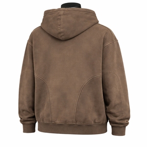 Sweat à capuche personnalisé pour homme en coton doux, effet délavé, cordon de serrage réglable, coupe décontractée, poche kangourou - Product Image 2