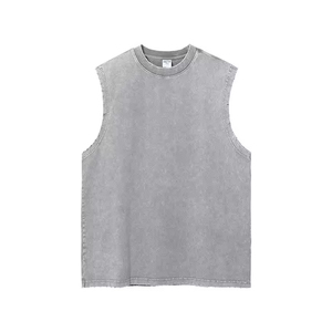 Camiseta sin Mangas Estilo Gimnasio Vintage 2026 para Hombre, el Mejor Diseño con Sublimación e Impresión de Logotipo Personalizado, Efecto Lavado Ácido, Camiseta Deportiva para Hombre - Product Image 3
