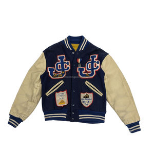 OEM Fabricante de alta calidad Chenille bordado Hombres Universidad personalizada Béisbol Bomber Letterman Crop Leather Varsity Jacket - Product Image 5