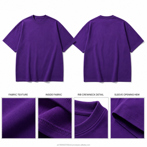 เสื้อยืดโอเวอร์ไซส์ผู้ชายแบบซักพิเศษ ขายส่งจำนวนมาก รับผลิตแบบ OEM ผ้าฝ้ายเปล่า พิมพ์โลโก้ตามสั่ง เสื้อผ้าลำลองแนวสตรีทแวร์ - Product Image 2