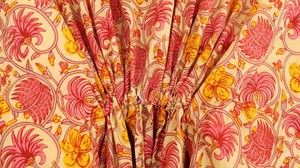 <b>Boho</b> Chic Hand Block Floral Print Pink Kaftan Maxi <b>Dress</b> V-neck Women’s Relaxed Fit Cotton Casual <b>Summer</b> <b>dress</b> - Product Image 4