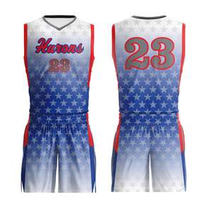 Wholesale High Quality OEM Service Breathable Quick Dry 100% Polyester Basketball Uniform Sets Custom Designed Team Suit Digital - Product Image 1