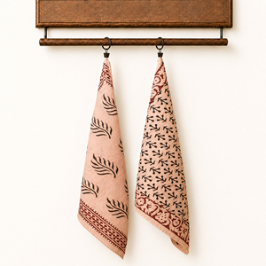 Craftjaipur Luxury Cotton <b>Square</b> <b>Scarf</b> Hand Block Print Floral Durable Breathable Skin-Friendly Casual Spring Summer Bandana - Product Image 3