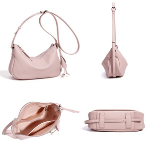 Sacs à main pour femmes en cuir véritable de luxe, fermeture à glissière ouverte de haute qualité, design minimaliste personnalisable, doublure en toile - Product Image 4