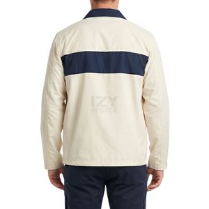 เสื้อแจ็คเก็ตโค้ชลายพรางสไตล์สตรีทแวร์ลำลองแบบกระดุมแถวเดียว สีกรมท่า แต่งแถบข้างอกตัดกับลายทางแนวนอนแนวสตรีทสำหรับผู้ชาย - Product Image 1
