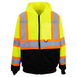 Workplace Safety ANSI Class 2 <b>Waterproof</b> Hoodie Reflective Zipper Logo Offering High Visibility Comfort Durable Performance - Product Image 1
