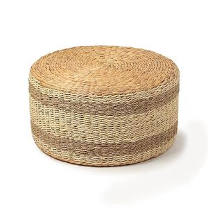 Customised Hot Selling <b>Adjustable</b> Water Hyacinth Ottoman High-quality Cushion Natural Woven <b>Stool</b> for School Use and other - Product Image 3