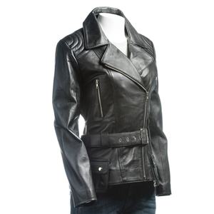 Chaqueta Corta de Cuero Premium para Mujer, Estilo Biker, Ajustada, a la Moda, para Invierno - Product Image 1