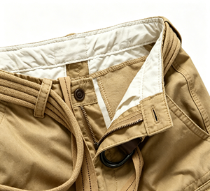 High-quality Khaki Multi-Pocket Cotton Cargo Shorts With <b>Matching</b> Belt Casual Workwear Men's Outdoor Daily Shorts - Product Image 5