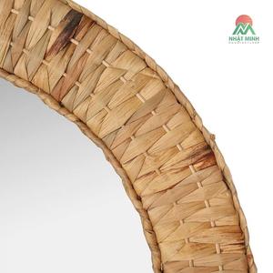 Oval Rattan Woven Boho Wall <b>Mirror</b> . Introduces warmth and bohemian charm to any room. - Product Image 5