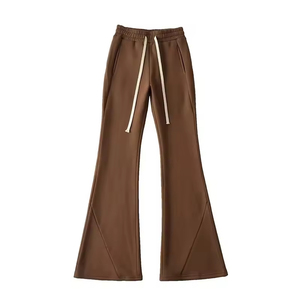 Nouveau design – Pantalons et jupes pour femmes – Pantalons unis taille haute – Pantalons de bureau formels amples à jambes larges – Pantalons longs jusqu'au sol - Product Image 3