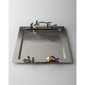 Luxury <b>Gold</b> Handle Stainless Steel <b>Rectangular</b> Serving Tray Metal <b>Mirror</b> Polished Decorative Trinket Tray for Hotel Home Decor - Product Image 5