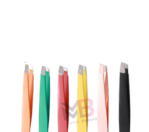 Pinzas para Cejas y Pestañas de Acero Inoxidable de Alta Calidad 2026 con Punta Inclinada y Peine Integrado - Product Image 6