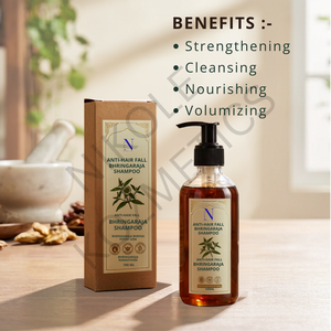Champú Anticaída Bhringraj, Fórmula Herbal para Fortalecer el Cabello y Limpiar el Cuero Cabelludo, para el Cuidado del Cabello Débil, Fino y Dañado - Product Image 3