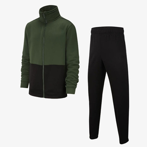 Unisex Green Black Solid 2 in 1 Tracksuit Full <b>Zip</b> <b>Hooded</b> Sporty Breathable Fleece Winter Wear Loose Fit Side Pockets - Product Image 5