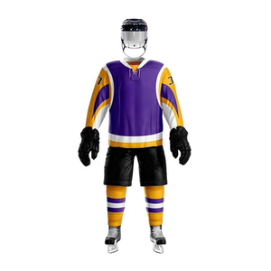 Uniformes de Hockey sobre Hielo con Mangas Raglán, Secado Rápido, Ligeros, Rojos y Negros, Cuello Redondo, Tejido Interlock de Poliéster - Product Image 3