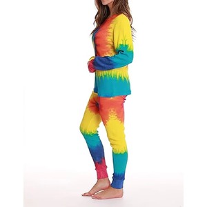 Conjunto deportivo informal transpirable antiarrugas para mujer con estampado tie-dye de secado súper rápido, muy demandado y cómodo. - Product Image 5
