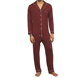 Ensemble de pyjama en modal pour homme avec logo personnalisé, respirant et confortable, vêtements de nuit longs pour homme - Product Image 3